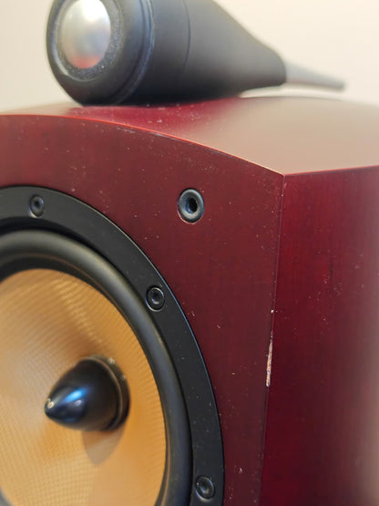 Second Hand Bowers & Wilkins 805 Nautilus Speakers Red Cherry