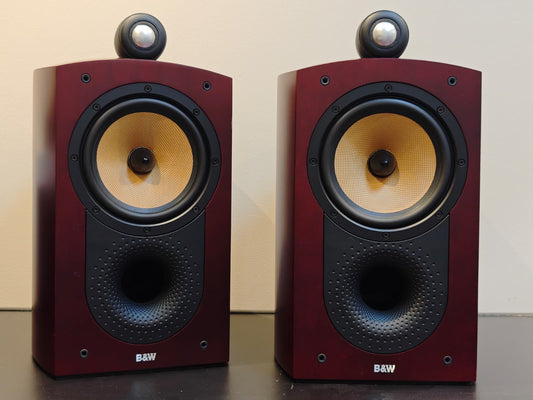 Second Hand Bowers & Wilkins 805 Nautilus Speakers Red Cherry