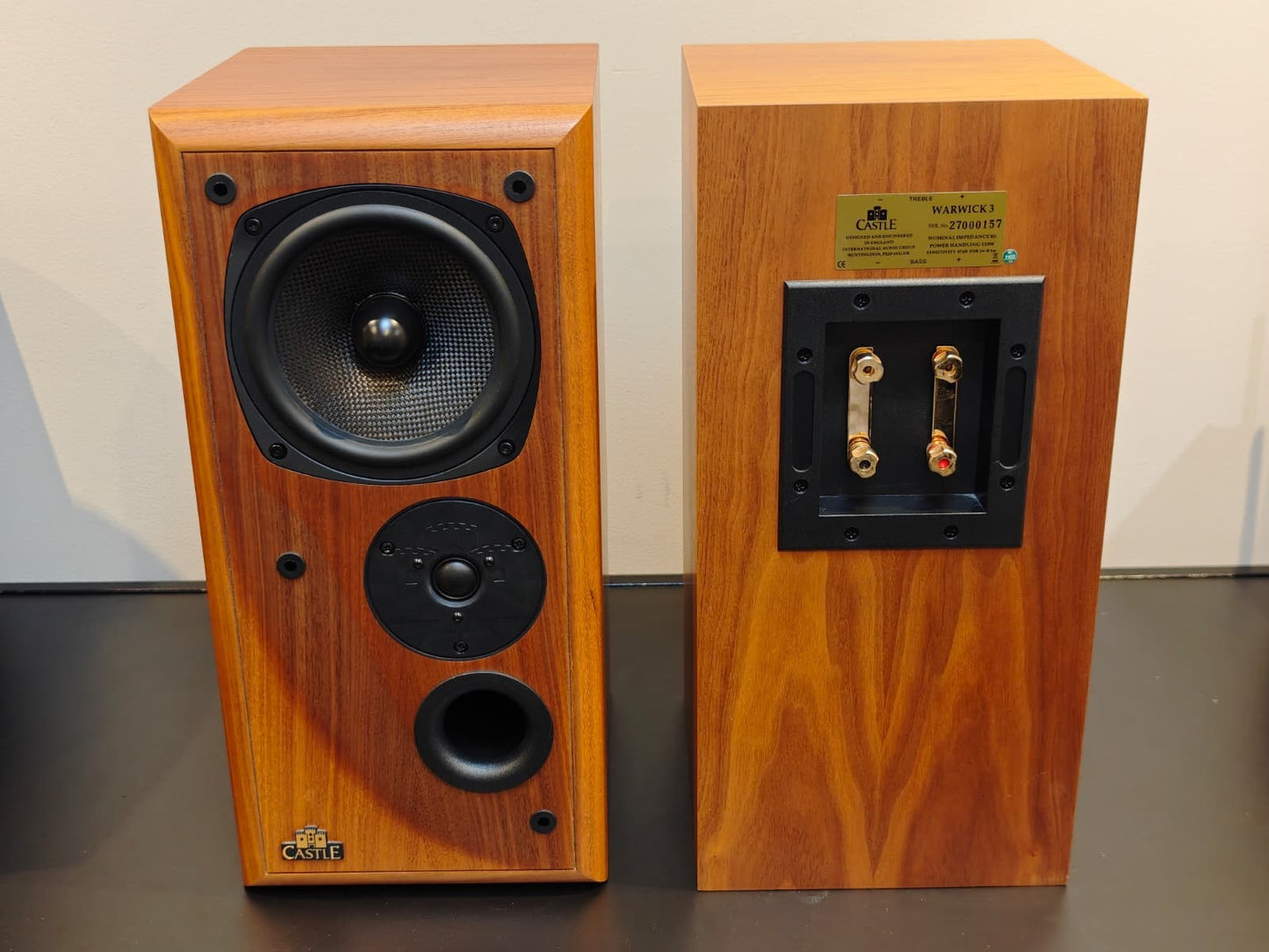 Second Hand Castle Acoustics Warwick 3 Speakers Cherry